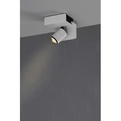 Bocaray Surface Mounted Spot Wall Light 1 x 7W LED 4000K, 560lm, Matt White Black, 3yrs Warranty