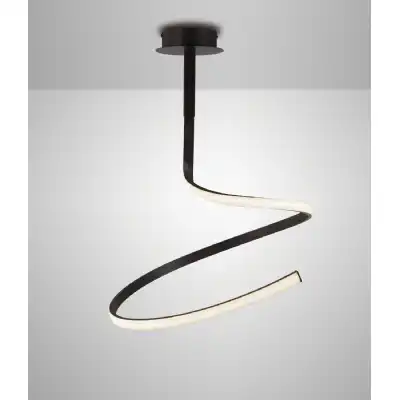 Nur Brown Oxide Semi Flush 30W LED 2800K, 2400lm, Dimmable, Frosted Acrylic Brown Oxide, 3yrs Warranty