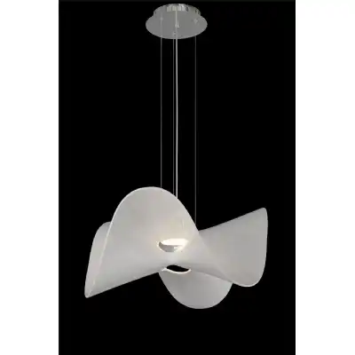 Manta Pendant 65cm Round 20W LED 3000K, 1600lm, Chrome White, 3yrs Warranty