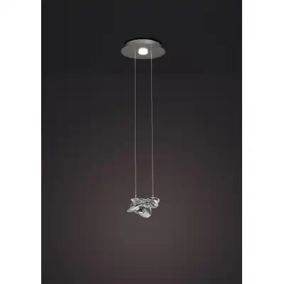 Nido Pendant 25cm Round 1 Plus 1 Lights 6W Plus 5W LED 3000K, 800lm, Chrome, 3yrs Warranty