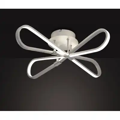 Bucle Square Ceiling 40W LED 3000K, 3500lm, Silver Polished Chrome Frosted Acrylic, 3yrs Warranty