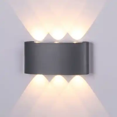 Arcs Wall Lamp, 6W LED, 3000K, 450lm, IP54, Anthracite, 3yrs Warranty