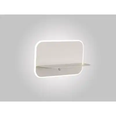 Lanzarote Wall Lamp Shelf With USB Sockets, 18W LED, 3000K, 1400lm, Matt White, 3yrs Warranty