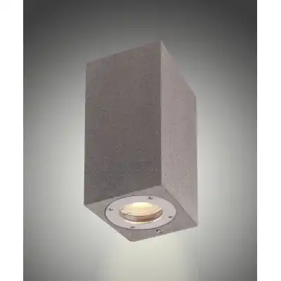 Levi Rectangular Wall Lamp, 2 x GU10 (Max 12W), IP65, Grey Concrete, 2yrs Warranty
