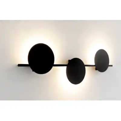 Eris 3 Light Wall Lamp, 24W LED, 3000K, 1920lm, Black, 3yrs Warranty