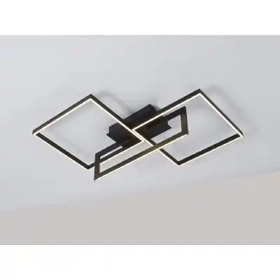 Mural Rectangular Ceiling, Dimmable, 48W LED, 3000K, 3840lm, IP20, Matt Black, 3yrs Warranty