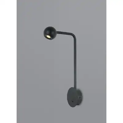 Eyes Wall Lamp Switched, 6W LED, 3000K, 390lm, Sand Black, 3yrs Warranty