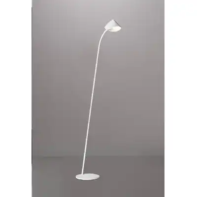Capuccina 1 Light Floor Lamp, 8.5W LED, 3000K, 600lm, White, 3yrs Warranty