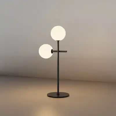 Cellar Table Lamp 2 Light, Replaceable 5W LEDs, 3000K, Black