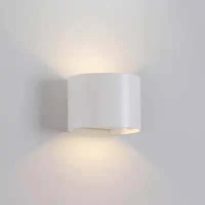 Davos Round Wall Lamp, 2 x 6W LED, 4000K, 1100lm, IP54, Sand White, 3yrs Warranty