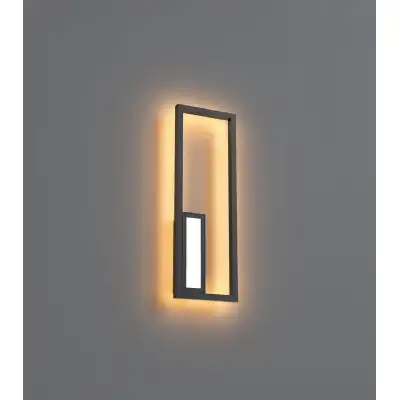 Boutique Rectangle Wall Lamp, Dimmable, 21W LED, 3000K, 1130lm, Black, 3yrs Warranty