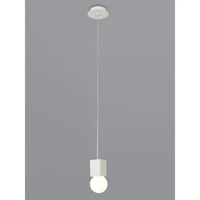 Galaxia Pendant Square, 1 Light E27, White White Cement