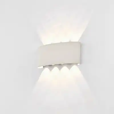 Arcs Wall Lamp, 8W LED, 3000K, 830lm, IP54, Sand White, 3yrs Warranty