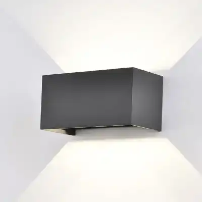 Davos Rectangle Wall Lamp, 4 x 6W LED, 3000K, 2200lm, IP54, Anthracite, 3yrs Warranty