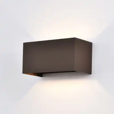 Davos Rectangle Wall Lamp, 4 x 6W LED, 4000K, 2200lm, IP54, Rust Brown, 3yrs Warranty