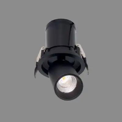 Garda Retractable Recessed Swivel Spotlight, 7W, 3000K, 610lm, Black, Cut Out 84mm, Driver Included, Driver Included, 3yrs Warranty