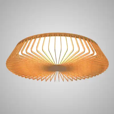 Himalaya 63cm Round Ceiling (Light Only), 80W LED, 2700 5000K Tuneable White, 3500lm, Remote Control, Wood, 3yrs Warranty