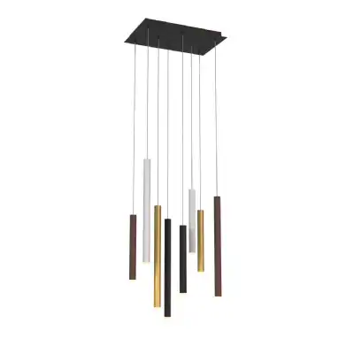 Cala Rectangle 8 Light Pendant, 48W LED, 3000K, 3360lm, Sand White Sand Black Gold Rust Brown, 3yrs Warranty