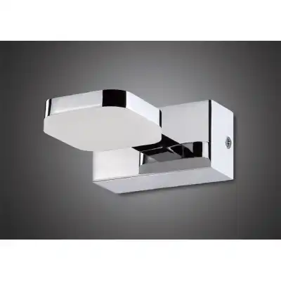 Gio Wall Lamp 1 Light 5W LED 3000K, 450lm, Polished Chrome Frosted Acrylic, 3yrs Warranty