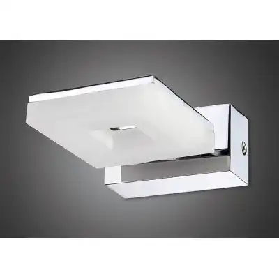 Marc Wall Lamp 1 Light 5W LED 3000K IP44, 450lm, Polished Chrome Frosted Acrylic, 3yrs Warranty