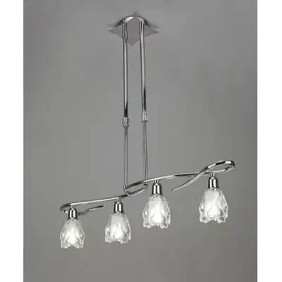 Amel Telescopic 4 Light L1, SGU10 Bar, Polished Chrome, CFL Lamps INCLUDED