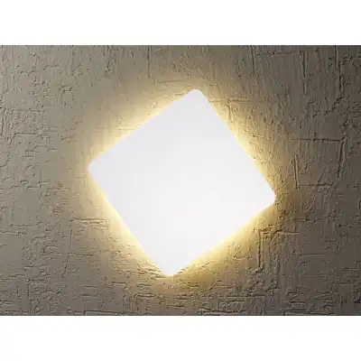 Bora Bora Wall Light 18cm Square 12W LED 3000K, 1080lm, Matt White, 3yrs Warranty