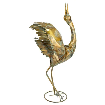 Gold Crane Sculpture
