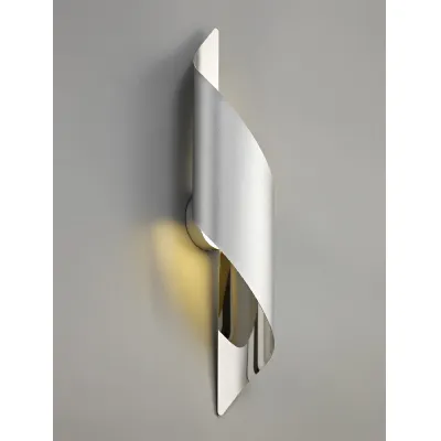 Chichester Wall Lamp Large, 1 x 8W LED, 3000K, 640lm, Silver Polished Chrome, 3yrs Warranty