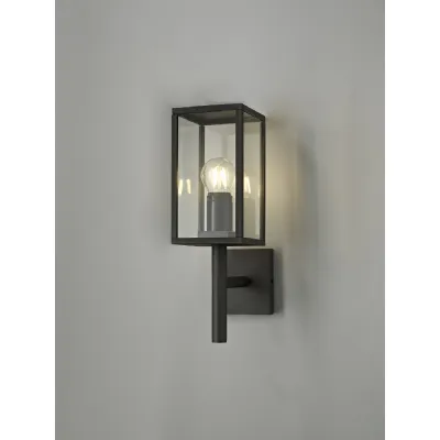 Hounslow Upward Wall Lamp, 1 x E27, IP54, Graphite Black, 2yrs Warranty