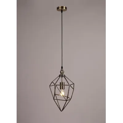 Pimlico Medium Pendant, 1 x E27, Antique Brass