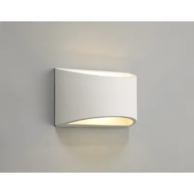 Tilbury Rectangular Wall Lamp, 1 x G9, White Paintable Gypsum