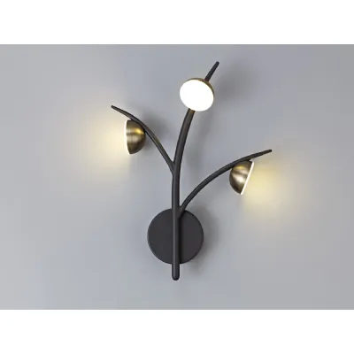 *Newhaven 3 Light Wall Lamp, 3 x 3W LED, 3000K, 495lm, Black Antique Brass, 3yrs Warranty
