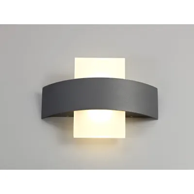Newbury Up And Downward Lighting Wall Lamp, 2 x 5W LED, 3000K, 850lm, IP54, Anthracite, 3yrs Warranty