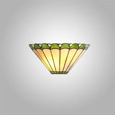 Ware Tiffany Wall Lamp, 2 x E14, Green Cream Crystal