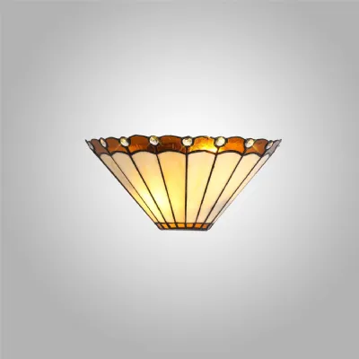Ware Tiffany Wall Lamp, 2 x E14, Amber Cream Crystal