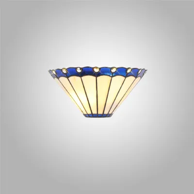 Ware Tiffany Wall Lamp, 2 x E14, Blue Cream Crystal