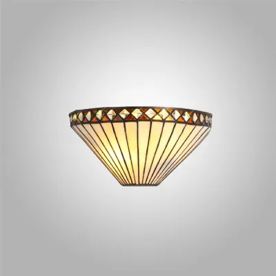 Rayleigh Tiffany Wall Lamp, 2 x E14, Amber Cream Crystal