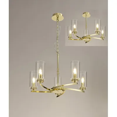 Buckingham Pendant Semi Flush, 5 x E14, Polished Gold