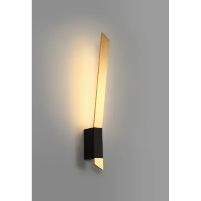 Benenden Wall Lamp, 1 x 8W LED, 3000K, 560lm, Satin Gold Sand Black, 3yrs Warranty