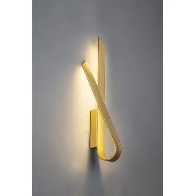 Feltham Wall Lamp, 1 x 12W LED, 3000K, 840lm, Sand Gold, 3yrs Warranty