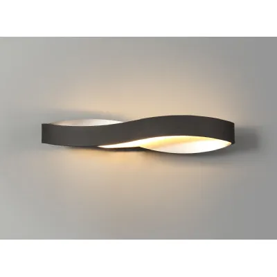 Thames Wall Lamp, 1 x 6W LED, 3000K, 420lm, Sand Anthracite Satin Nickel, 3yrs Warranty