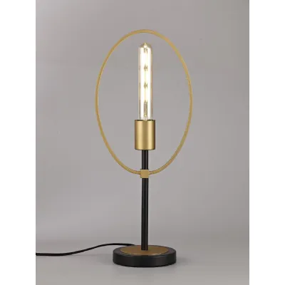 Witney Table Lamp, 1 Light E27, Sand Gold Matt Black