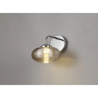 Haslemere Wall Lamp Switched, 1 x 8W LED, 4000K, Champagne Polished Chrome, 3yrs Warranty