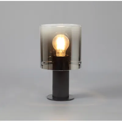 Islington Table Lamp, 1 Light Table Lamp E27, Black Smoke Fade Glass