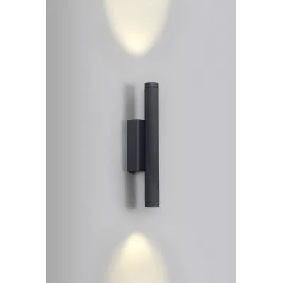 Redhill Wall Lamp, 2 x 3W LED, 3000K, 300lm, IP54, Dark Grey, 3yrs Warranty