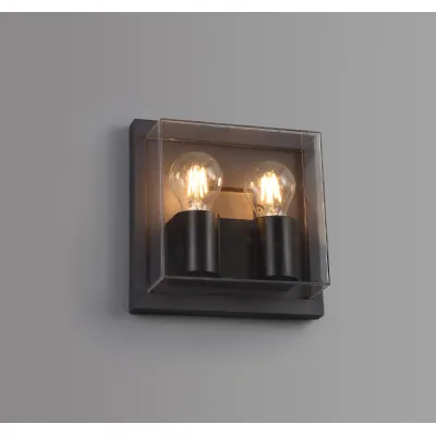Chelsea Wall Lamp, 2 x E27, IP65, Anthracite Clear PC, 2yrs Warranty