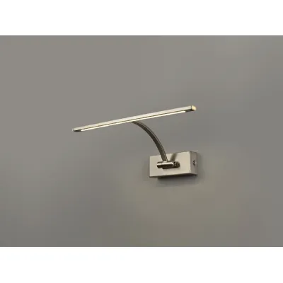 Horam Small 1 Arm Wall Lamp Picture Light, 1 x 6W LED, 3000K, 470lm, Satin Nickel, 3yrs Warranty