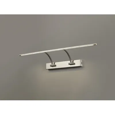 Horam Small 2 Arm Wall Lamp Picture Light, 1 x 14W LED, 3000K, 1070lm, Satin Nickel, 3yrs Warranty