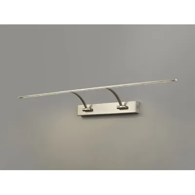 Horam Large 2 Arm Wall Lamp Picture Light, 1 x 16W LED, 3000K, 1200lm, Satin Nickel, 3yrs Warranty