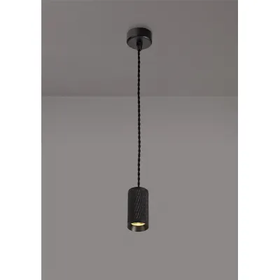 Lenham 1 Light 11cm Pendant Light GU10, Sand Black